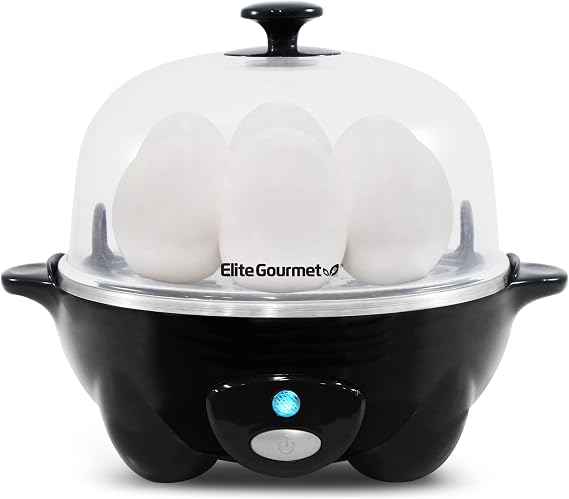 Elite Gourmet 7-Egg Rapid Egg Cooker, Poacher/Omelet Maker, Auto Shut-Off