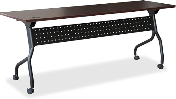 Lorell LLR59513 Mahogany Flip Top Training Table