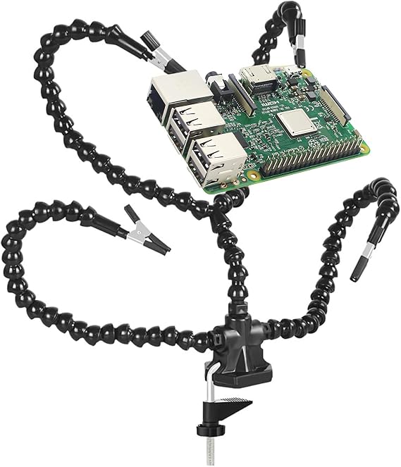 Helping Hands Soldering Station, Flexible Adjustable Third Hand Soldering Station PCB Holder with Table Clamp Soldering Tool for Electronic Repair Soldering Crafts
