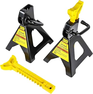 JEGS Jack Stands | 3-Ton Per PairPer Axle Capacity | Adjustable Height from 12 to 16 14 Inches | High Strength Welded Steel | Sturdy Base with Lever Action Height Adjustment | 1 Pair Per Package