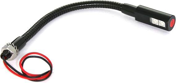 PilotLights Mini Gooseneck Panel Light, Map Light, Post Light - RED LED, 24VDC