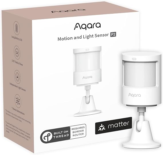 Aqara Motion and Light Sensor P2, Motion Detector with Light Sensor | Matter Over Thread, Requires 2-in-1 Matter Controller & Thread Border Router, Supports Apple Home, Alexa