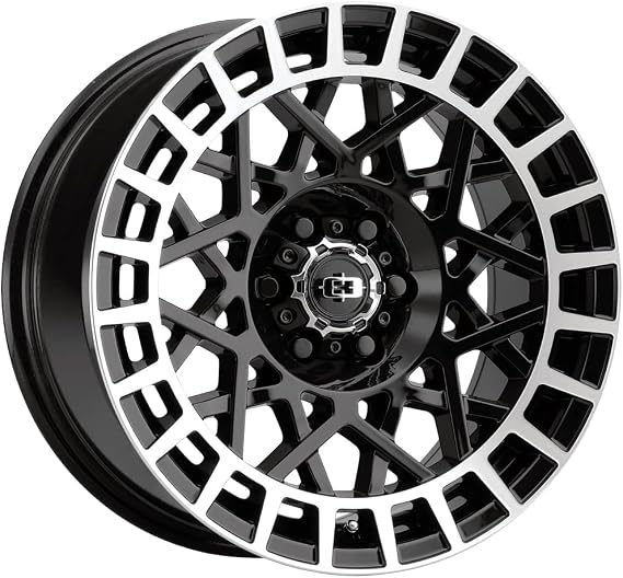 VISION 17x8 349 Savage Gloss Black Machined Lip Wheel 6x135 (12mm)