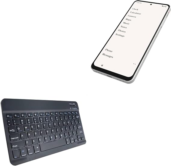 BoxWave Keyboard Compatible with Techless Wisephone II - SlimKeys Bluetooth Keyboard, Portable Thin with Chiclet-Style Keys - Jet Black