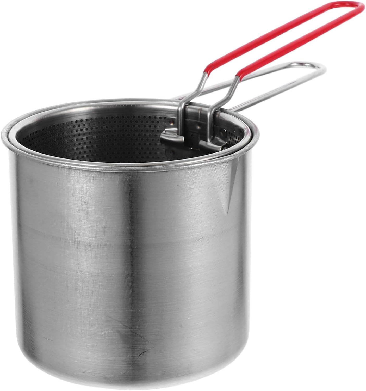 Stainless Steel Deep Fryer with Drainer Rack Compact Multi-functional Fry Pot for Chicken Wings Seafood and French Fries Easy to Clean and Healthy Cooking
