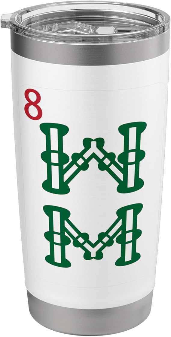 Chinese Mah Jong Bamboo Sozu Eight Tile Mahjong Costume Stainless Steel Insulated Tumbler