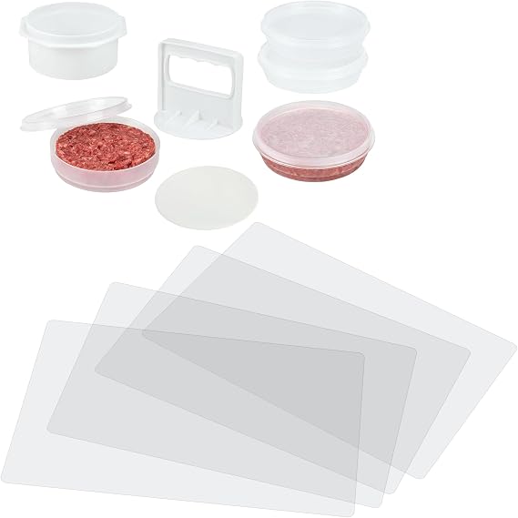 CraftyCrocodile Hamburger Maker Set and Clear Plastic Placemats Set of 4, Bundle