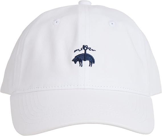 Brooks Brothers Mens Classic 100% Cotton Twill Baseball Cap - Woven Logo One-Size Adjustable Hat