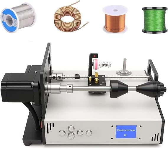 Automatic Winding Machine for Coils, 900RPM Cable Wiring, LCD Display Tube Amplifier Winder, Ideal for Fishing Lines and Coil Tape Applications