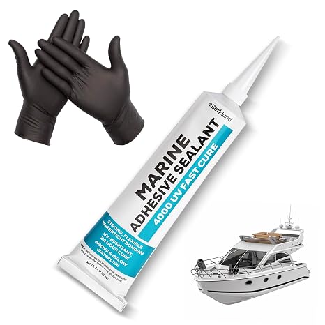 Berkland Marine Adhesive Sealant 4000 UV, 3 oz White - Tack Free in 20 Min