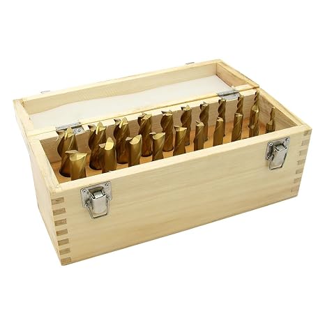 End Mill Set, 20 Pieces 2 & 4 Flute, TiN Coated HSS