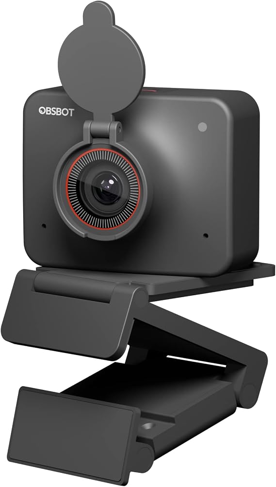 OBSBOT Meet 4K Web Camera, Equipped with AI, Angle Adjustment, UHD Webcam, Autofocus, Built-in Microphone, HDR Function, Vertical and Horizontal Switching, Remote Conferencing, Video Calls, Live Distribution, Windows, Mac, Zoom Skype
