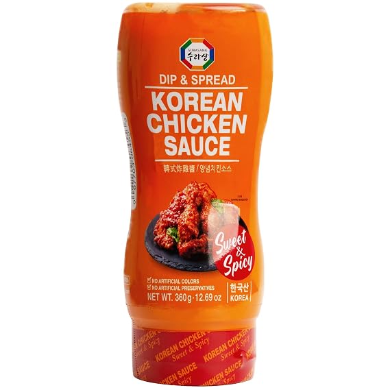 Surasang Korean Fried Chicken Sauce - Yangnyeom Sauce with Gochujang & Sweet Garlic, Spicy Sweet Coating Sauce for Wings, No Artificial Colors or Preservatives - 12.69 oz