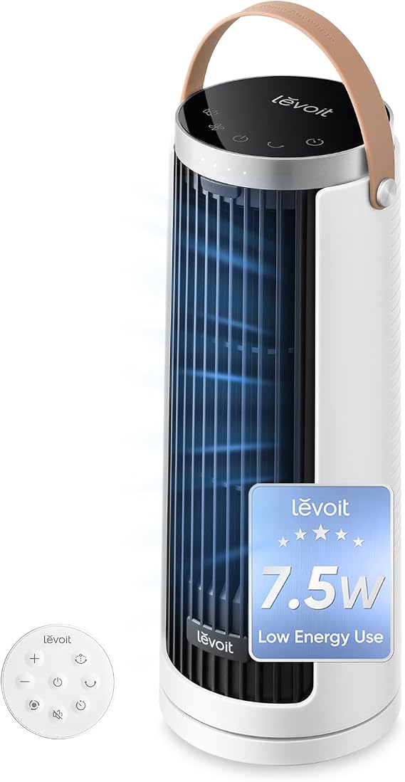 Levoit Windi Mini Tower Fan for bedroom, 20 dB Ultra Quiet Compact Desk Fan