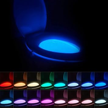 Chunace Toilet Bowl Night Light Motion Sensor, 16 Color Changing LED Gadgets for Bathroom Accessories Decor, Cool Gag Stuff for Men, Kids, Funny Stocking Stuffer Gifts 2026