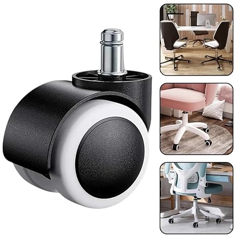 Ofis Koltuğu Tekerleği,Siyah Beyaz,50 mm, Pim Çapı 11 mm,Evrensel Değiştirilebilir Mobilya Tekerlekleri,