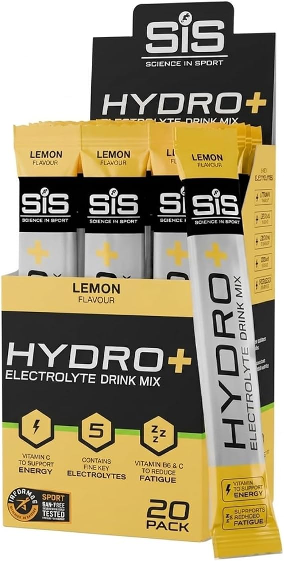 SiS Hydro+, Electrolyte Powder Drink Mix, No Sugar, Lemon, 20 Count