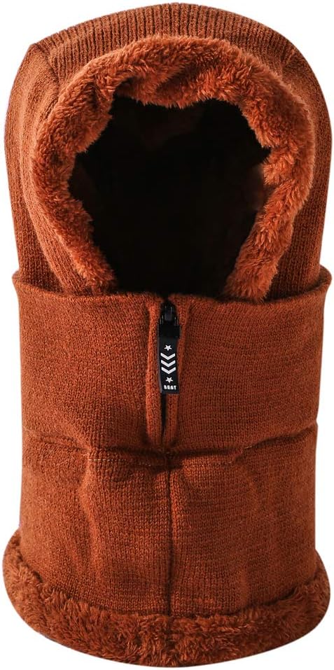 Kids Balaclava Ski Face Mask Cover Winter Hood Neck Warmer Cold Weather Boy Girl (Caramel)
