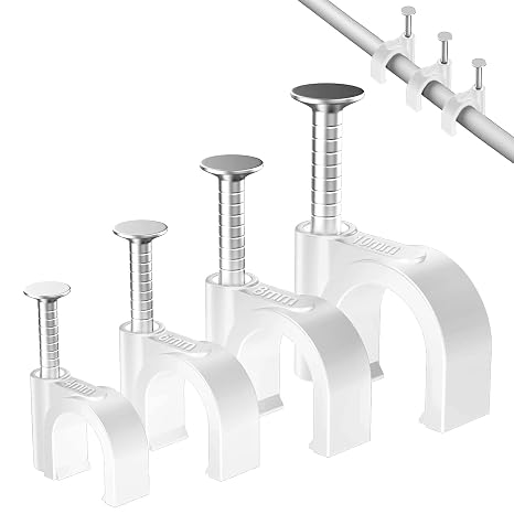 400Pcs Cable Wall Clips White,4Size Round Cable Tidy,4mm 6mm 8mm 10mm