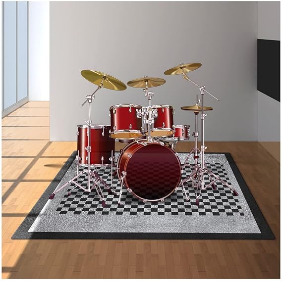 Drum Rug, Drum Set Carpet,Bedroom Living Room Decor,Soundproof Rug Pads Drum Accessories for Drum Set,Non-Slip Carpet,Great Gift for Drummers(A,2.6 * 4ft)