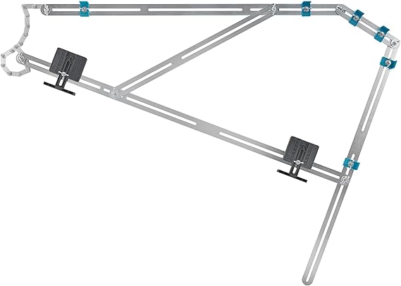 Wolfcraft Stair Gauge - Stair Layout Tool for Construction & Renovation - Stair Tread Template with Flexible Chain for Spiral Stairs - 15 Rails - 5210000
