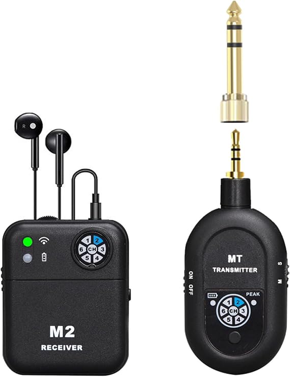 2.4GHz Wireless in-Ear Monitor System 6 Channels Black | 2.4GHz wireless IEM system with 6 channels, stereo/mono modes and rechargeable battery for rehearsal and performance.