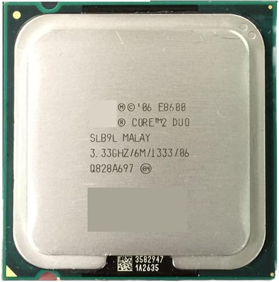 CPU c 2 Duo Processor E8600 (6M Cache, 3.33 GHz, 1333 MHz FSB) SLB9L EO LGA775 Desktop CPU I Central Processing Unit