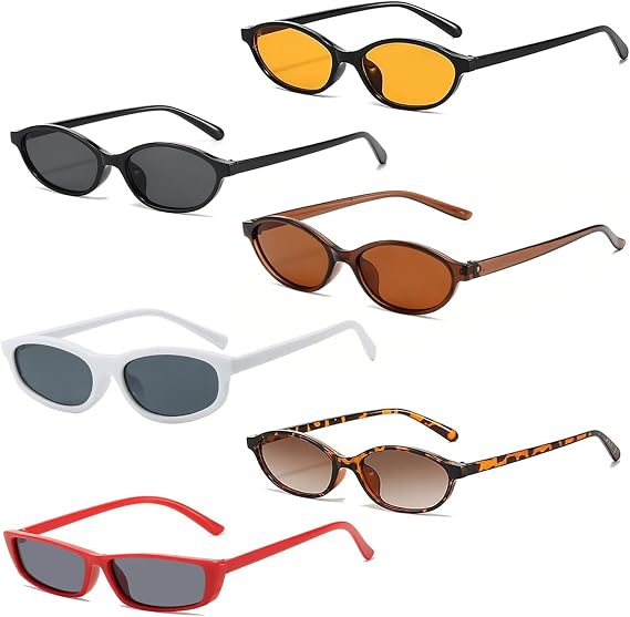 6 PCS Oval Sunglasses Womens Sunglassess, Sun Glasses Women's