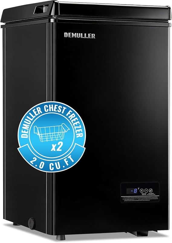 DEMULLER 2.0 CU.FT Small Deep Freezer with Electronic Panel Black