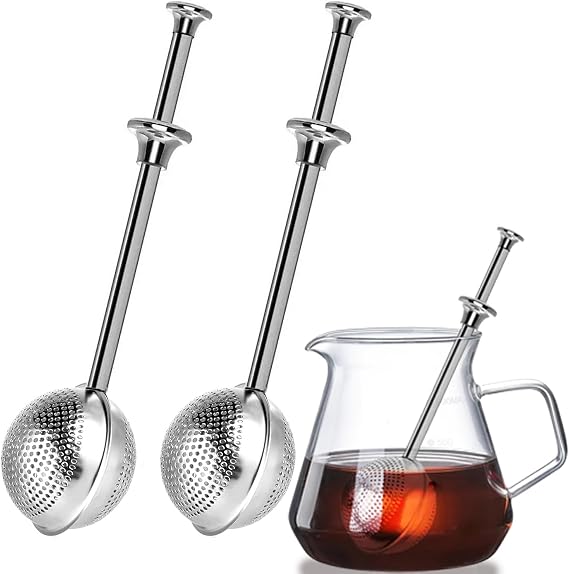 2pack Tea Ball, tea infuser for loose leaf tea, tea strainers for loose tea, stainless steel tea strainer, loose leaf tea steeper, easy clean, tea fine mesh strainer reusable