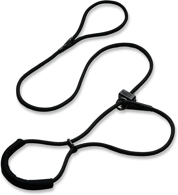 Fenrir Figure of 8 Dog Leash Stops Pulling for Medium/Large Dogs Comfortable Padded Nose Support, Spring Loaded Stopper 75 Inches