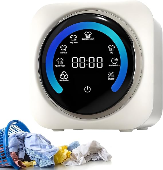 Fully Automatic Wall-Mounted Mini Washing Machine, Small Underwear Washer-Dryer Combo, 3kg Capacity, Compact, High-Temperature Drying, Suitable for Dormitories and Vacation Apartments. Desktop