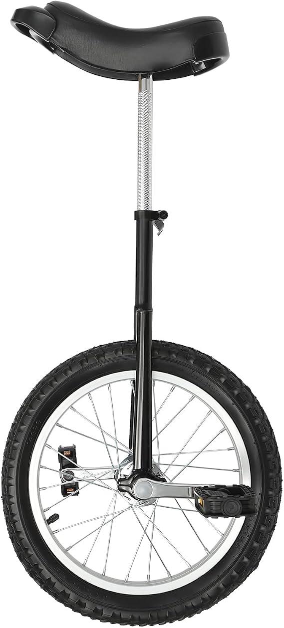 16" Outdoor Wheel Unicycle, Height Adjustable Steel Frame Leakproof Tire Wheel Cycling Exercise Bicycle for Office Workers, Students, Cycling Enthusiasts