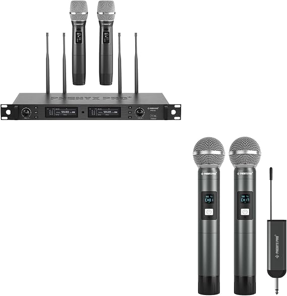 Phenyx Pro True Diversity Wireless Microphone System PTU-2U Bundle With Dual Digital Wireless Microphone PDP-2-2H