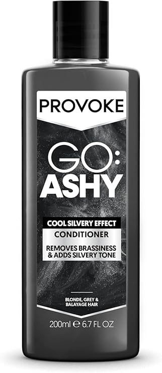 PROVOKE Go Ashy Conditioner 200ml, Remove Brassiness & Adds Silvery Tone to Hair, Formulated with Triple Toning Technology, Turn Warm & Brassy Hair to Cool & Ashy