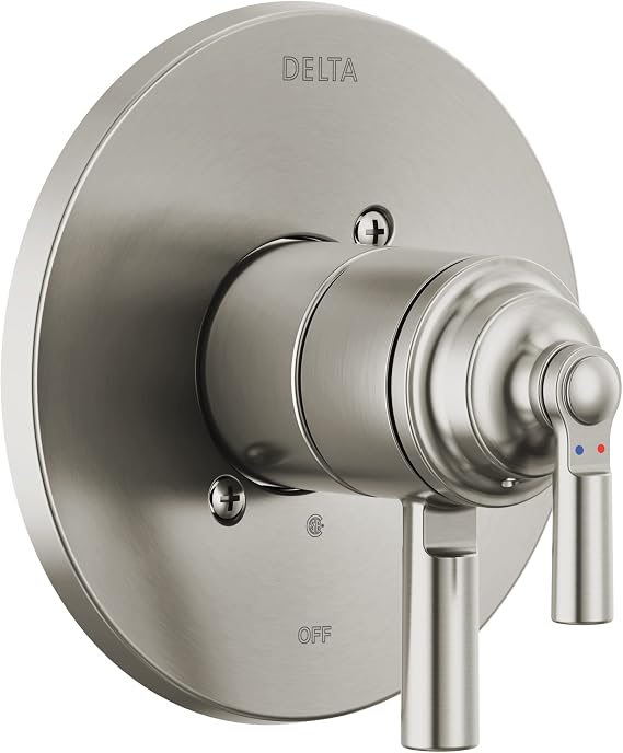 Delta Saylor 17 Series Dual-Function Valve Trim Kit, Brushed Nickel 2 Handle Set for Shower Faucet System, Stainless T17035-SS (Valve Not Included)