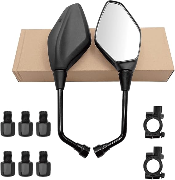 Motorcycle Rearview Mirror, with 7/8 inches 22mm Handlebar Clamps