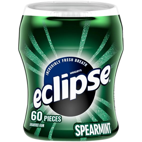 ECLIPSE Sugar-Free Gum Spearmint Chewing Gum Sugar Free Pack Bulk 60 Count