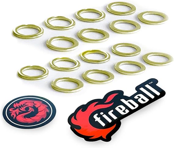 Fireball Dragon Replacement Precision Skateboard Truck Axle Washers Set - 16 pcs Speed Rings for Skateboards and Longboards