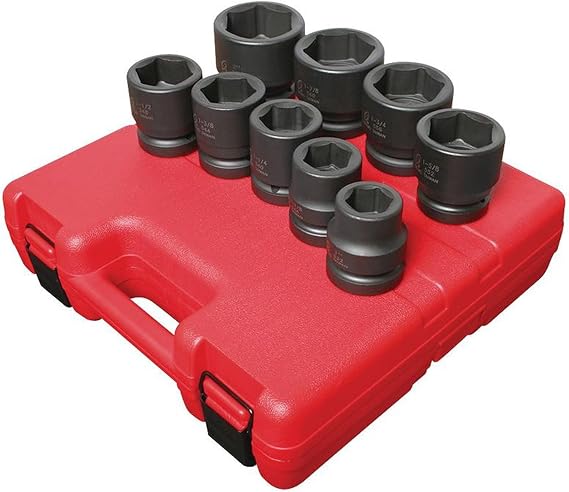 SUNEX TOOLS 5699 9 Piece 1" Drive Standard SAE Jumbo Impact Socket Set