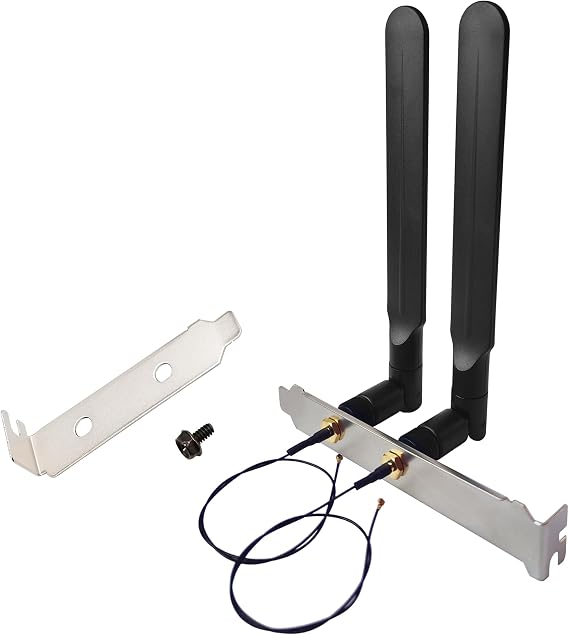 WiFi Antenna Tri-Band 5dBi RP-SMA Male + MHF4 Cable Kit for M.2 NGFF Card