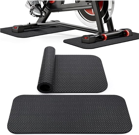 Treadmill Mat Floor Protector, Anti Vibration Turbo Trainer Mat, Non-Slip Double-Sided Silicone Exercise Mats Thick, Stable Gym Floor Mats for Fitness Equipment, Indoor Cycling, Home