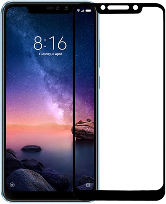 Microsonic Xiaomi Redmi Note 6 Pro Tam Kaplayan Temperli Cam Ekran koruyucu Siyah [Redmi Note 6 Pro ile Uyumlu Ekran Koruyucu]