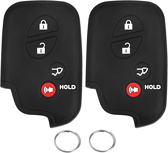 QBUC 2Pcs for Lexus GX460 RX350 Key Fob Cover (Black+Black)