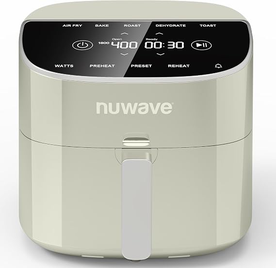 Nuwave Brio Plus 8 Qt Air Fryer, PFAS Free, New & Improved, 50-400F in 5F