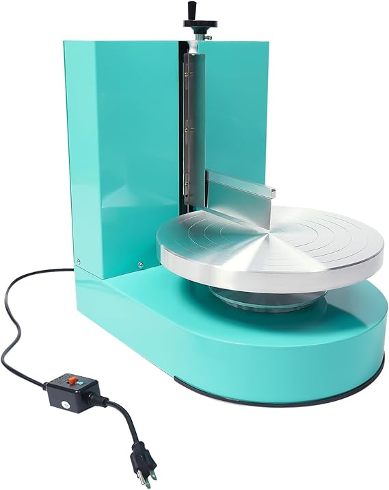 Cake Decorating Machine, Electric Cake Cream Spreading Machine Cake Frosting Machine Automatic Adjustable Birthday Cake Cream Smooth Coating Machine for 4-12 inch Cakes (Green)