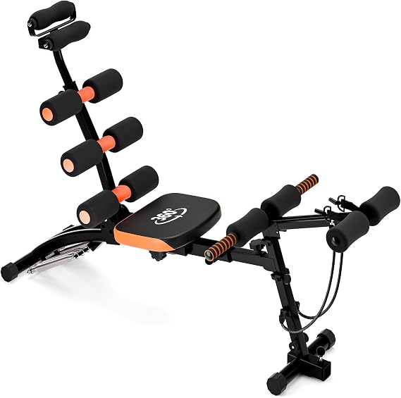 6 in 1 Abdominal Workout Bench for Home Gym,Adjustable Workout Crunch Machine with Leg Extension,Multi-Functional Abdominal Exercise Equipment for Total Body Workout