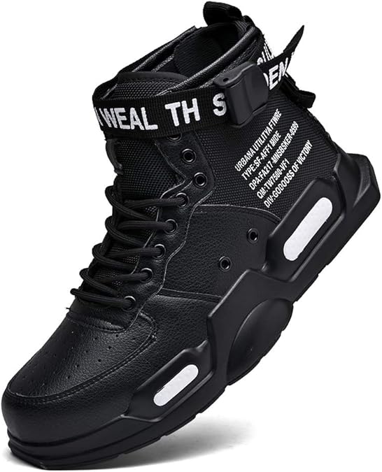 Fushiton Mens High Top Trainers Fashion Sneakers for Men Freestyle Hi-Top Walking Jogging Athletic Fitness Outdoor Shoes