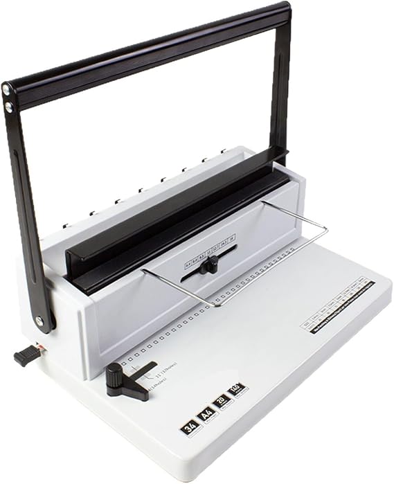 Twin-Loop Wire Binding Machine 20 Sheets Punching Capacity Book Binder for A4 and Smaller Size Effortless Operation