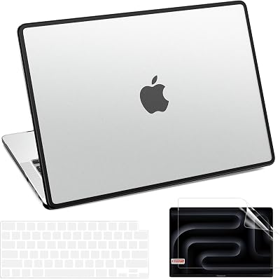 Akit Anti-Cracking Hard Shell Case Compatible with MacBook Pro 14 inch 2025 2024-2021 Release M4 M3 M2 M1 ProMax Chip, Anti-Fingerprint Soft TPU Bumper  Screen Protector  Keyboard Cover, White